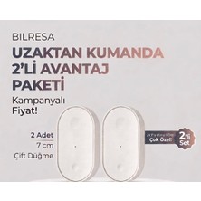 Ikea Bılresa Uzaktan Kumanda, Beyaz, 7 Cm, Çift Düğme 2'li Avantaj Paket