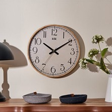 Avelune Kahverengi Ahşap Görünümlü - 38CM Şık ve Dayanıklı | Duvar Saati