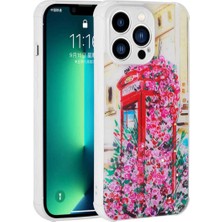 Ummeslem Apple iPhone 13 Pro Max Kılıf Simli Desenli Kamera Korumalı Parlak Için Uyumlu Kılıf Popy Kapak