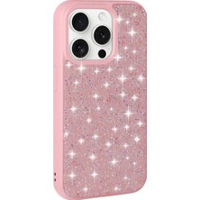 Ummeslem Apple iPhone 15 Pro Max Kılıf Parlak Taşlı Tasarım Için Uyumlu Kılıf Pırlanta Kapak
