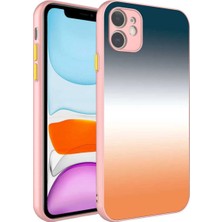 Ummeslem Apple iPhone 11 Kılıf Kamera Korumalı Renkli Temperli Için Uyumlu Kılıf X-Cam Kapak