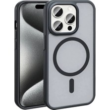 Ummeslem Apple iPhone 15 Pro Kılıf M-Safe Şarj Özellikli Mat Arka Yüzey Için Uyumlu Kılıf Sio Kapak