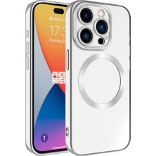Ummeslem iPhone 15 Pro Kılıf M-Safe Wireless Şarj Özellikli Cep Telefonu Için Uyumlu Kapak Setro Silikon