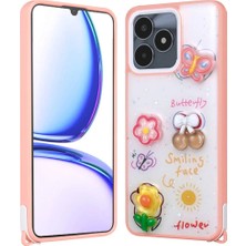 Ummeslem Realme C53 Kılıf Parlayan Simli Kabartma Figürlü Cep Telefonu Için Uyumlu Kapak Cevze Kapak
