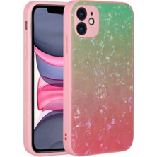 Ummeslem Apple iPhone 11 Kılıf Renk Geçişli Mermer Desenli Sert Silikon Için Uyumlu Kılıf Granit Kapak