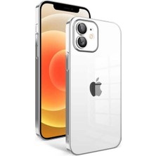 Ummeslem iPhone 12 Kılıf Kamera Korumalı Renkli Çerçeveli Cep Telefonu Için Uyumlu Kapak Garaj Kapak