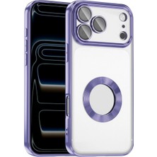 Ummeslem iPhone 17 Pro Max Cep Telefonu Için Uyumlu Kılıf Kamera Korumalı Logo Gösteren Omega Kapak