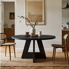Hernest Modern Yuvarlak Yemek Masası 120 cm 4-6 Kişilik Dekoratif Ayaklı