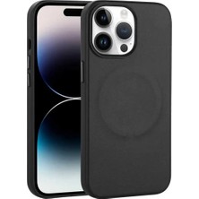 Ahlttiba Apple iPhone 14 Pro Kılıf Pu Deri M-Safe Wireless Şarj Özellikli Için Uyumlu Kılıf Derix Kapak