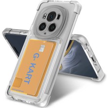 Ahlttiba Honor Magic 6 Pro Cep Telefonu Için Uyumlu Kılıf Airbag Tasarımlı Şeffaf Kartlıklı G-Kart Kapak