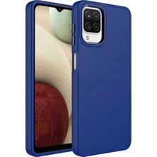 Ahlttiba Samsung Galaxy M32 Kılıf Metal Çerçeve ve Buton Tasarımlı Silikon Cep Telefonu Için Uyumlu Kapak Luna Kapak