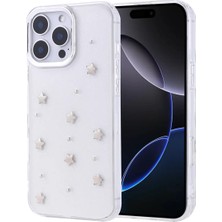 Ahlttiba Apple iPhone 16 Pro Max Kılıf Airbag Tasarımlı Simli Şeffaf Için Uyumlu Kutup Kapak