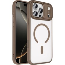Ahlttiba iPhone 17 Pro Cep Telefonu Için Uyumlu Kılıf Wireless Şarj Özellikli Krom M-Safe Silikon Kapak