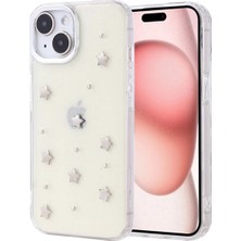 Ahlttiba iPhone 15 Cep Telefonu Için Uyumlu Kılıf Airbag Tasarımlı Simli Şeffaf Kutup Kapak