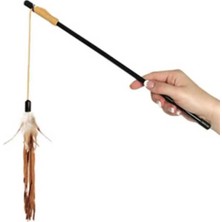 Empressco Flamingo Deri Tüylü Kedi Oltası 50 cm