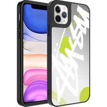Ahlttiba iPhone 11 Pro Max Kılıf Aynalı Desenli Kamera Korumalı Parlak Cep Telefonu Için Uyumlu Mirror Kapak