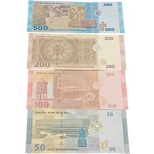 Yediotuz Digital Pazarlama Suriye 4 Lü Set 500 200 100 50 Pound Koleksiyon Yabancı Kağıt Para.