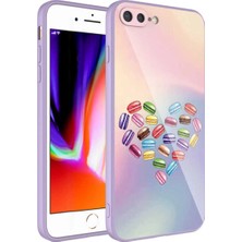 Ahlttiba Apple iPhone 8 Plus Kılıf Kamera Korumalı Desenli Sert Silikon Için Uyumlu Kılıf Epoksi Kapak