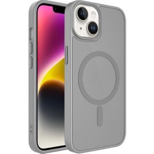 Ahlttiba iPhone 14 Kılıf Mat Arka Yüzey Wireless Şarj Cep Telefonu Için Uyumlu Kapak Flet M-Safe Kapak