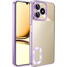 Ahlttiba Realme C53 Kılıf Kamera Korumalı Logo Gösteren Için Uyumlu Kılıf Omega Kapak