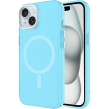 Ahlttiba iPhone 15 Plus Kılıf Cep Telefonu Için Uyumlu Kapak M-Safe Şarj Buzlu Transparan C-Pro Sert Kapak