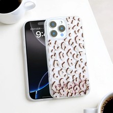 Ahlttiba iPhone 15 Pro Max Kılıf Sıvılı Simli Baskılı Şeffaf Arka Yüzey Için Uyumlu Kılıf Mossa Silikon Kapak