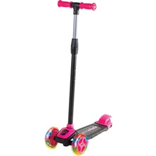 Furkan Toys Furkan Cool Wheels LED Işıklı 3 Tekerlekli Yükseklik Ayarlı Pembe Scooter