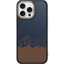 Ahlttiba Apple iPhone 15 Pro Max Için Uyumlu Kılıf M-Safe Şarj Özellikli Karbon Fiber Görünümlü Antina Kapak