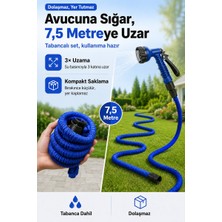 Evgereçlerim Uzayan Bahçe Hortumu 7.5 Metre Tabancalı Sulama Araç Yıkama Balkon Temizleme Hortumu