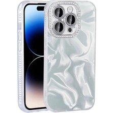 Ahlttiba Apple iPhone 15 Pro Cep Telefonu Için Uyumlu Kılıf Airbagli Parlak Taş Detay Tasarımlı Esila Kapak