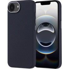Ahlttiba Apple iPhone 16E Için Uyumlu Kılıf M-Safe Şarj Özellikli Karbon Fiber Görünümlü Nekst Kapak