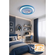 Ece Aydınlatma Fubao 2 Katlı Modern Tasarım Uzaktan Kumandalı Dimmerli 3 Renk LED Işıklı Çocuk Odası Avizesi 40CM Çap