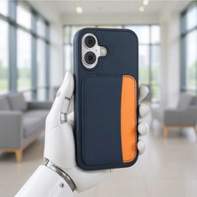 Ahlttiba iPhone 16 Cep Telefonu Için Uyumlu Kılıf Kartlıklı X-Kart Silikon Kapak
