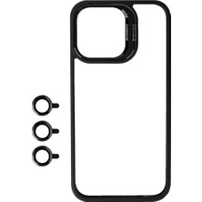 Ahlttiba Apple iPhone 15 Pro Max Kılıf Kamera Lens Korumalı Standlı Için Uyumlu Kılıf Klon Lensli Kapak