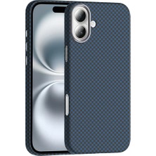 Ahlttiba Apple iPhone 16 Plus Için Uyumlu Kılıf M-Safe Şarj Özellikli Karbon Fiber Görünümlü Gros Kapak