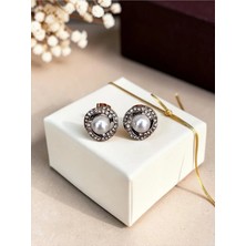 Fayra Accessories Kristal Taşlı İnci Klipsli Küpe