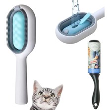 Empressco Su Hazneli Kedi Tüy Temizleme Fırçası Tarağı 60 Yaprak Tüy Toplayıcı Rulo Hediye