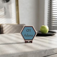 Miaju Adana Şehir Temalı Modern Masaüstü Objesi, Ofis Masaları Için Zarif ve Estetik Dekorasyon Aksesuarı 10X10 Cm, Gök Mavi