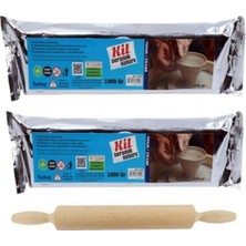 Empressco Kil Hamuru Set-5, Seramik Hamuru, 2 kg Beyaz Kil, Ahşap Merdane, Doğal Kil Hamuru