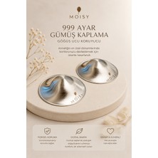 Moisy 999 Ayar Gümüş Kaplama Göğüs Ucu Koruyucu Kapak 2' Li