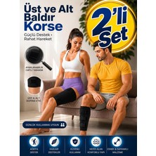 Ankaflex 2 Adet Alt ve Üst Baldır Destek Korsesi Diz Arkası Kasları Baldır Bandajı Kasık Çekmesi, Burkulma, Tendinit, Siyatik Ağrısı ve Spor Sonrası Sargısı