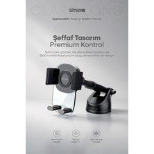 Simex Ultra Stabil Vakumlu Araç İçi Telefon Tutucu 360° Dönebilen Ayarlanabilir Vantuzlu Araba Standlı