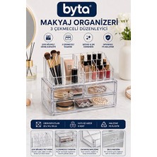 Ravéon Makyaj & Takı Organizeri 3 Çekmeceli Şeffaf Kozmetik ve Takı Organizeri
