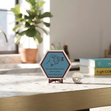 Miaju Baba Temalı Süper Kahraman Yazılı Masaüstü Dekoratif Süs Babalar Günü Için Anlamlı ve Modern Bir Hediye 10X10 Cm, Gök Mavi