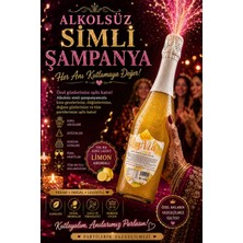 La Via Alkolsüz Şampanya Limon Aromalı Simli Içecek Alkolsüz Salla Patlat Şampanya
