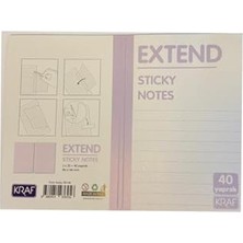 Frefly Store Yapışkanlı Not Kağıdı Extend 96X146MM 2X20 Yaprak Hafif Çizgili Mor 8680454417790