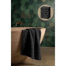 Seritaine 6'lı Işıl Premium Banyo Havlusu 70X140CM - Siyah - %100 Pamuk - 600 Gr/m2