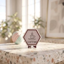 Miaju Minimalist Coffee Temalı Masaüstü Süsü Ev ve Ofisinizde Kahve Keyfini Yansıtan Modern ve Şık Bir Dekoratif Obje 10X10 Cm, Yavru Ağzı