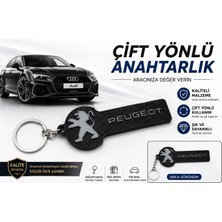 YSN Sounds Peugeot Anahtarlık , Peugeot Logolu Çift Yönlü Araç Anahtarlık - Hediyelik Peugeot Araba Anahtarlığı