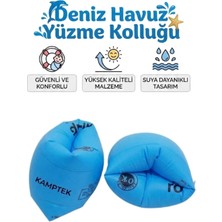 Kamptek Kamp Teknolojisi Çocuk Yetişkin  Uyumlu  Yüzme Kolluğu - Ayarlanabilir Çift Hava Bölmeli Güvenli Deniz Havuz Kolluk Seti (Pvc Malzeme) Profesyonel